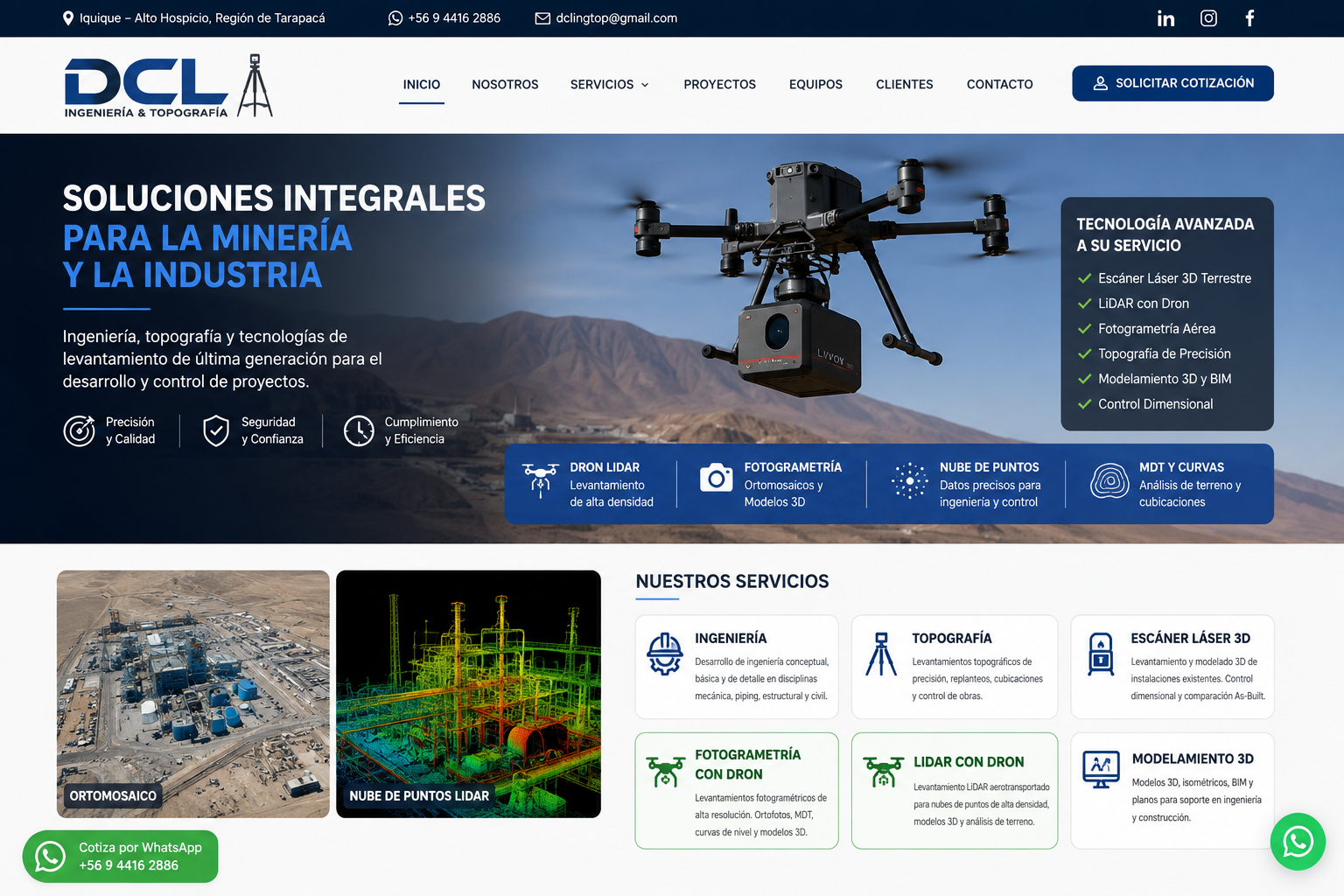 Servicio de dron con sensor LiDAR
